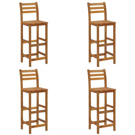 vidaXL Bar Chairs 2 pcs Solid Acacia Wood - Brown