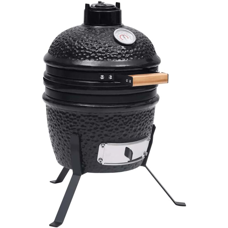 

vidaXL Barbacoa 2 en 1 ahumadora Kamado de cerámica negro 56 cm - Negro