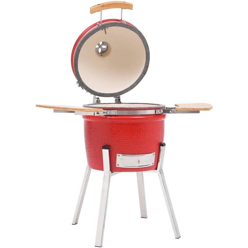 

vidaXL Barbacoa ahumadora Kamado de cerámica 81 cm - Rojo
