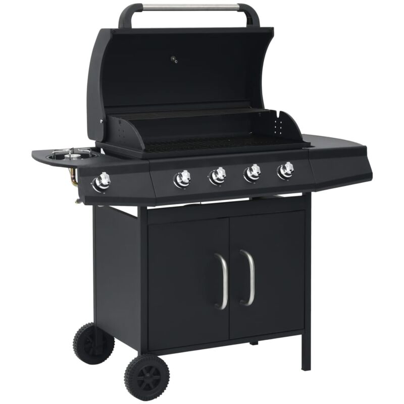 

vidaXL Barbacoa grill de gas 4+1 quemadores negro - Negro