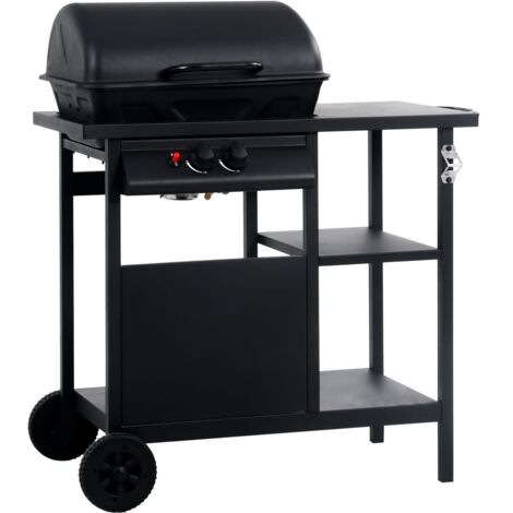 vidaXL Barbecue e Griglia a Gas con 3 Ripiani Nero