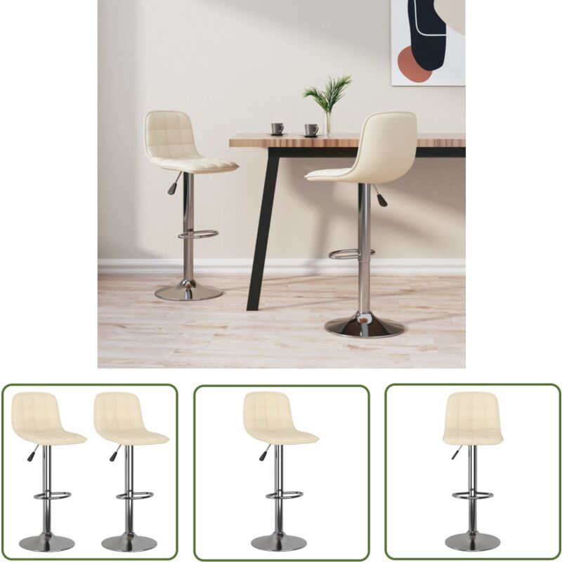 The Living Store - Vidaxl Barhocker 2 Stk. Creme Stoff