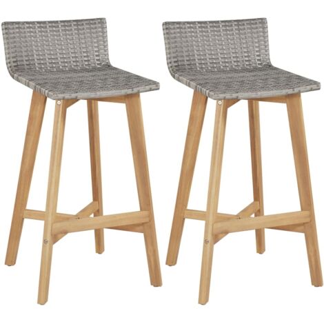 vidaXL Barhocker 2 Stk. Massivholz Akazie