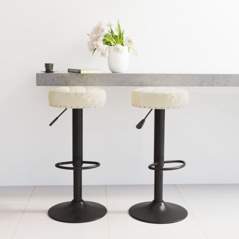 vidaXL Barhocker Set von 2 Creme Samt