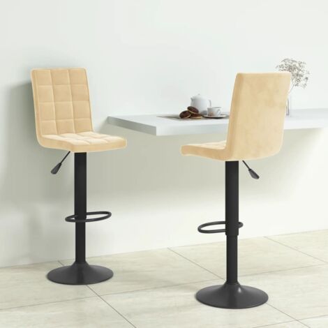 vidaXL Barhocker Set von 2 creme Samt