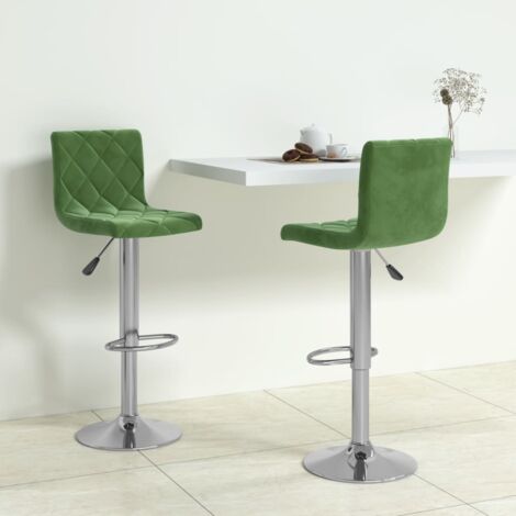 vidaXL Barhocker Set von 2 Dunkelgrün Samt