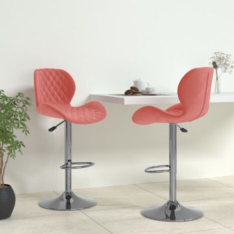 vidaXL Barhocker Set von 2 in Rosé Samt