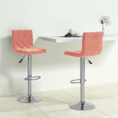 vidaXL Barhocker Set von 2 in Rosé Velours