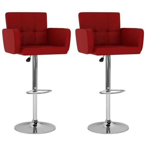 vidaXL Barhocker Set von 2 rot Bordeaux Kunstleder