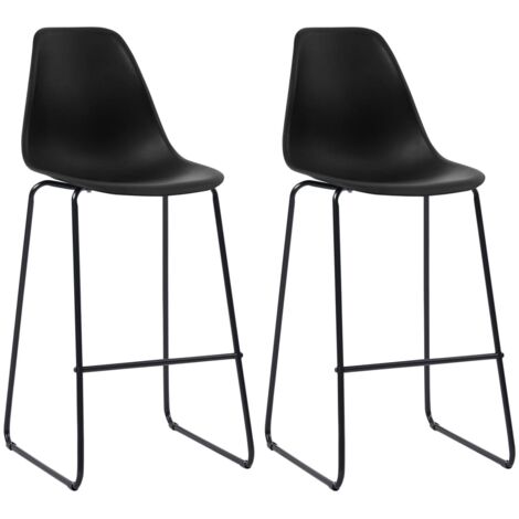 vidaXL Barhocker Set von 2 Schwarz Kunststoff