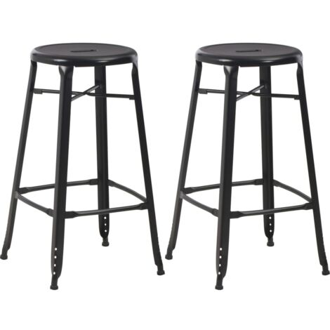 vidaXL Barhocker Set von 2 Schwarz Stahl