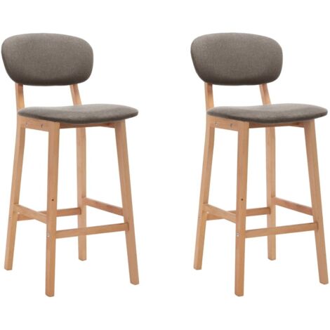 vidaXL Barhocker Set von 2 taupe Stoff