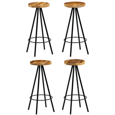 vidaXL Barhocker Set von 4 aus massivem Mangoholz