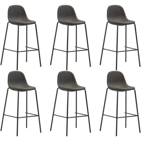vidaXL Barhocker Set von 6, dunkelgrau, Stoff