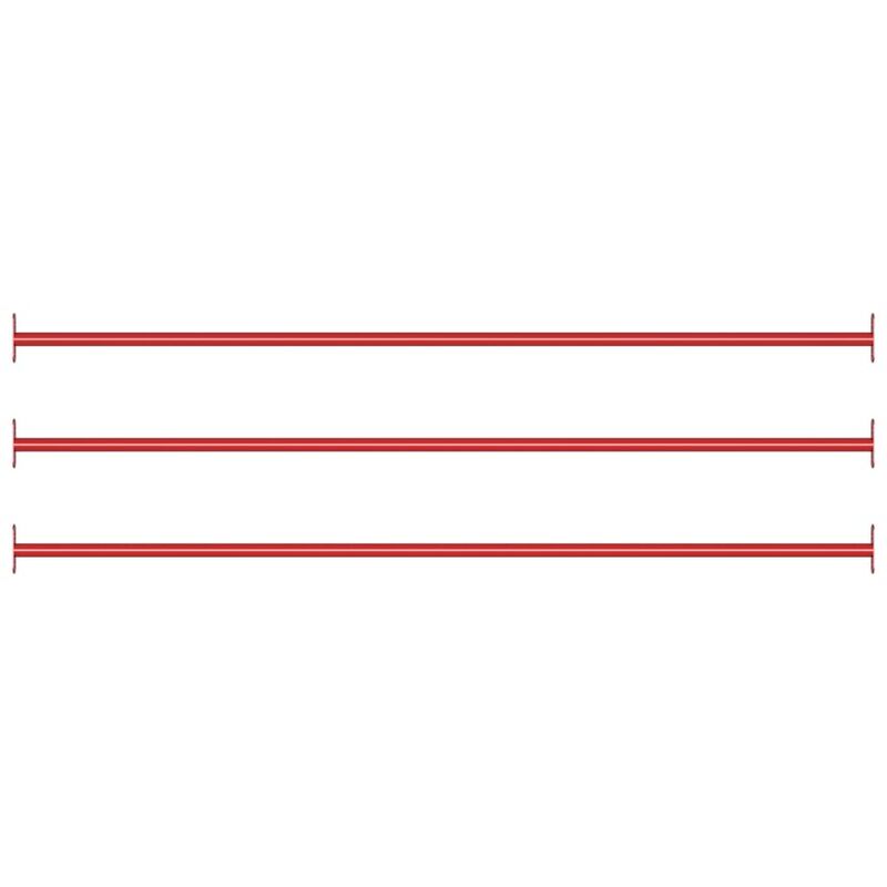

vidaXL Barras de gimnasia 3 piezas 125 cm acero rojo