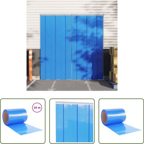 vidaXL Barriera antipolline -  Tenda per Porte Blu 300 mm x 2,6 mm 10 m in PVC