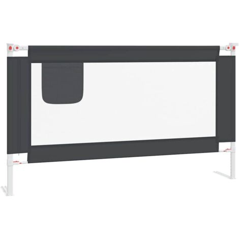 Vidaxl – Barrière de lit enfant 140x25 cm – Tissu polyester lavable – Tube métal léger – Hauteur réglable 70-95 cm – Convient matelas 3-25 cm