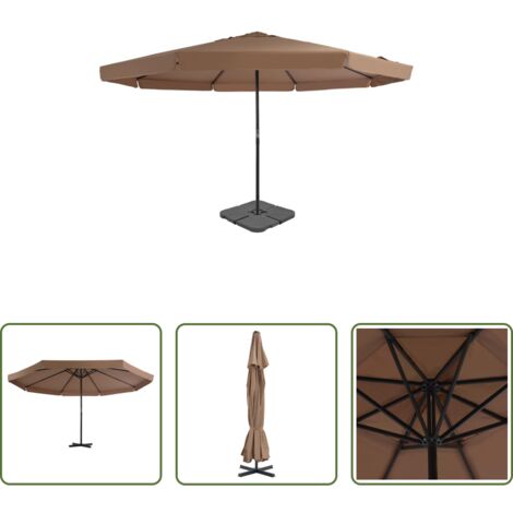 vidaXL Base a croce -  Ombrellone da Giardino con Base Portatile Tortora