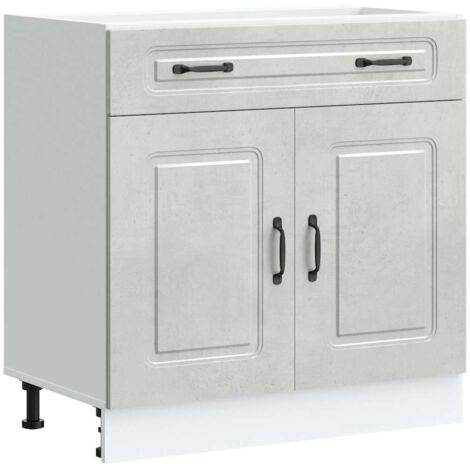 vidaXL Base da Cucina Kalmar Grigio Cemento in Legno Multistrato