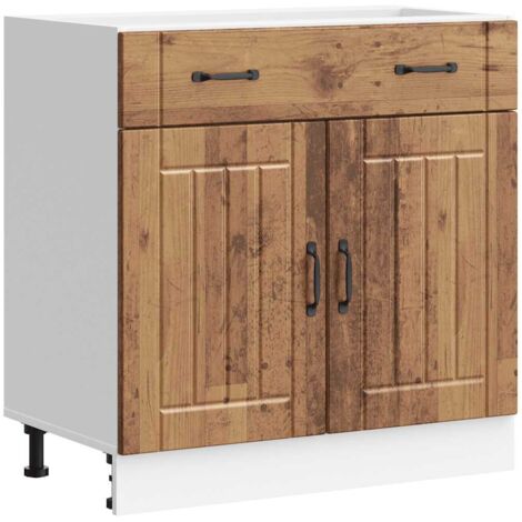 vidaXL Base da Cucina Lucca Legno Antico in Legno Multistrato