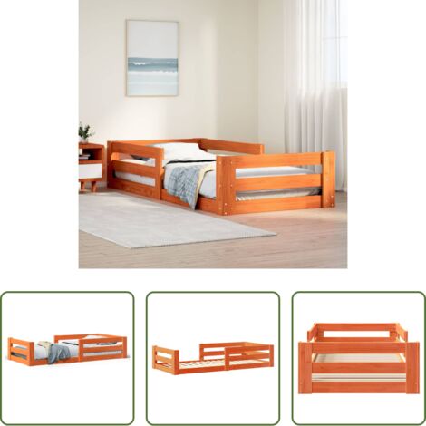 vidaXL Base de cama -  Estructura de cama sin colchón madera maciza marrón 80x160 cm