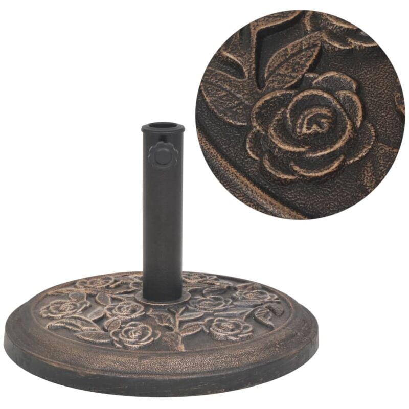 

vidaXL Base de sombrilla de resina redonda bronce 9 kg - Marrón