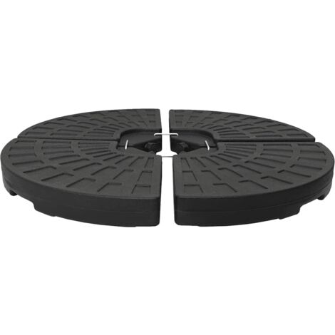 vidaXL Base per Ombrellone a Forma di Ventaglio 4 pz Nero
