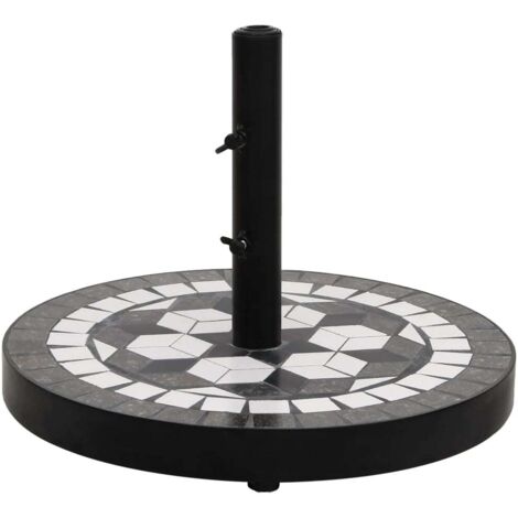 vidaXL Base per Ombrellone Nero e Bianco Rotonda 12 kg