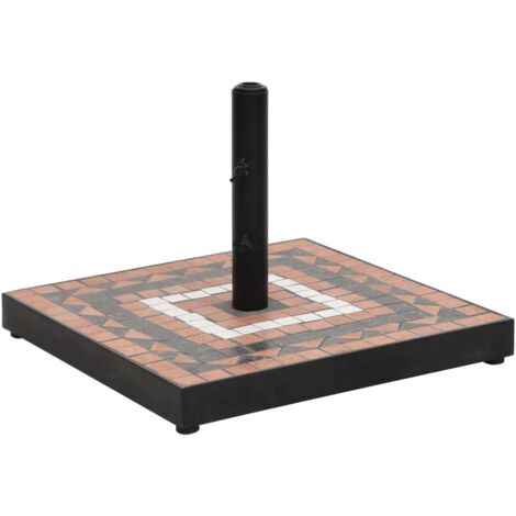 vidaXL Base per Ombrellone Terracotta e Bianco Quadrata 12 kg