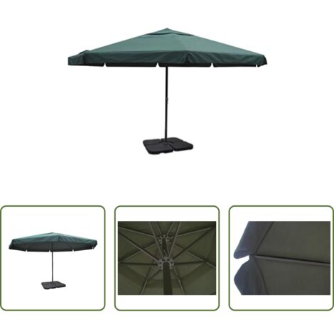 vidaXL Base portatile -  Ombrellone da Giardino in Alluminio con Base Portatile Verde