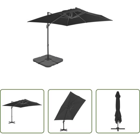 vidaXL Base portatile -  Parasole da Giardino con Base Portatile Antracite