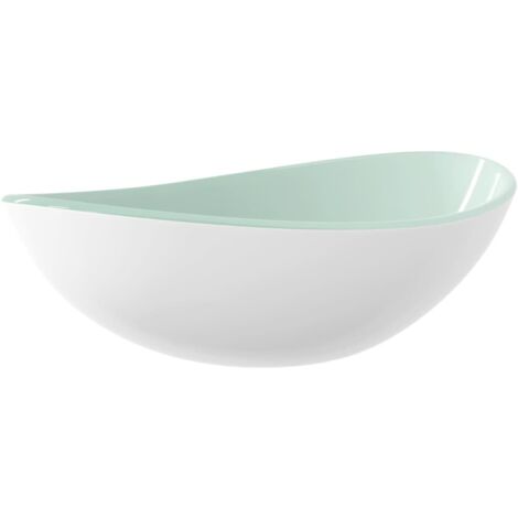 vidaXL Basin Tempered Glass 54,5x35x15,5 cm White