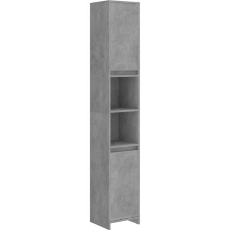 main image of "vidaXL Bathroom Cabinet Concrete Grey 30x30x183.5 cm Chipboard - Grey"