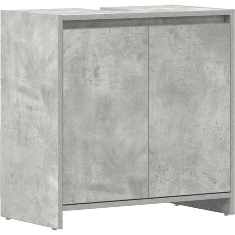 main image of "vidaXL Bathroom Cabinet Concrete Grey 60x33x58 cm Chipboard - Grey"