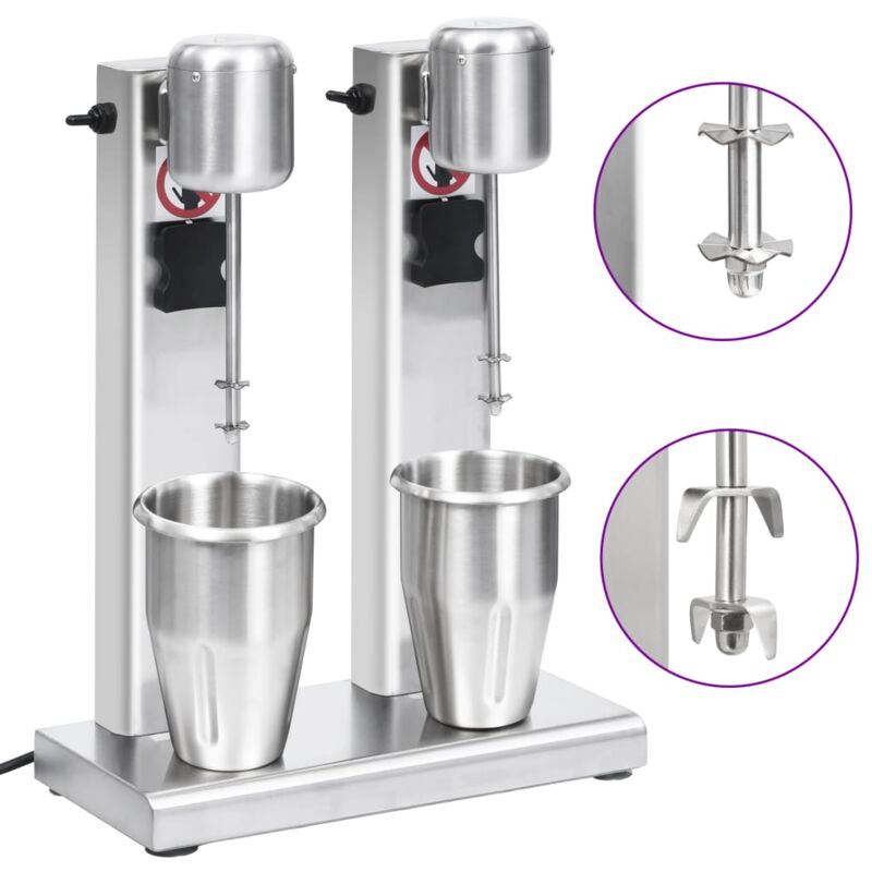 

Batidora de batidos con doble vaso de acero inoxidable 2 L - Plateado - Vidaxl