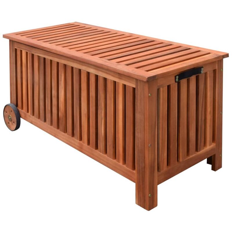 

vidaXL Caja de almacenaje de jardín de madera 118x52x58 cm - Marrón