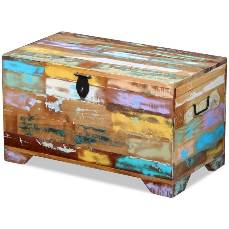 

Baúl de almacenamiento de madera maciza reciclada - Multicolor - Vidaxl