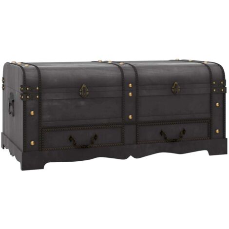 vidaXL Baule del Tesoro in Legno Nero 90x51x42 cm