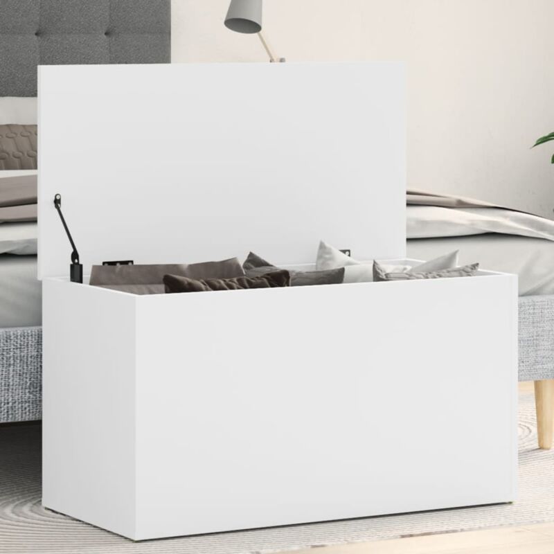 Cassapanca Bianca 84x42x46 Cm In Legno Ingegnerizzato Vidaxl