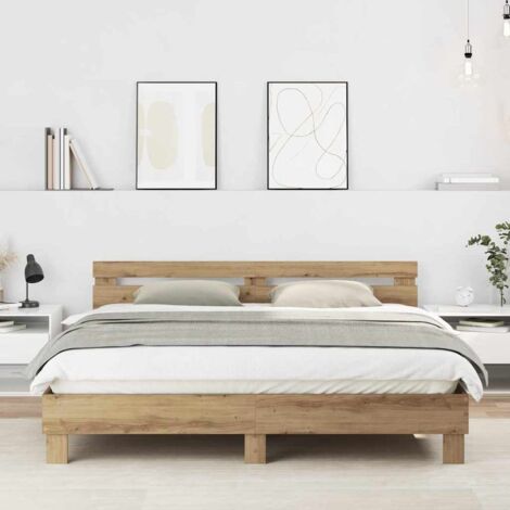 vidaXL Bed Frame Artisan Oak 180 x 200 cm Engineered Wood