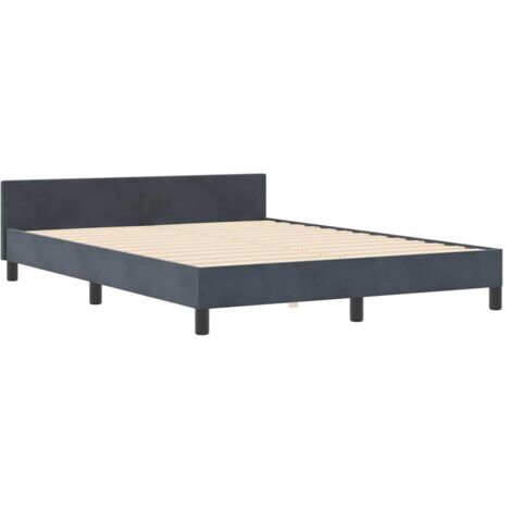 vidaXL Bed Frame Dark Grey 160x200 cm Velvet