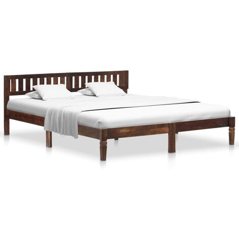 vidaXL Solid Mango Wood Bed Frame Bedroom Furniture Bed Accessory Wooden Double Person Bed Base Platform Bedstead for Adults Children Multi Sizes