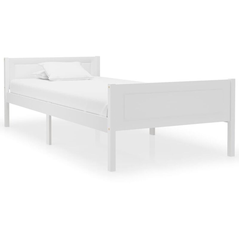 Vidaxl - Bed Frame Without Mattress Solid Pinewood White 90x200 Cm