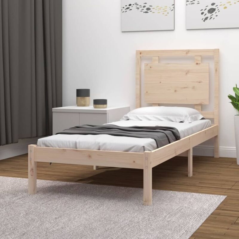 Bed Frame Solid Wood 100x200 cm vidaXL - Brown