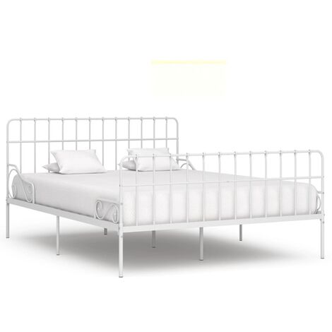 vidaXL Bed Frame with Slatted Base Metal 200x200 cm Pink - Pink
