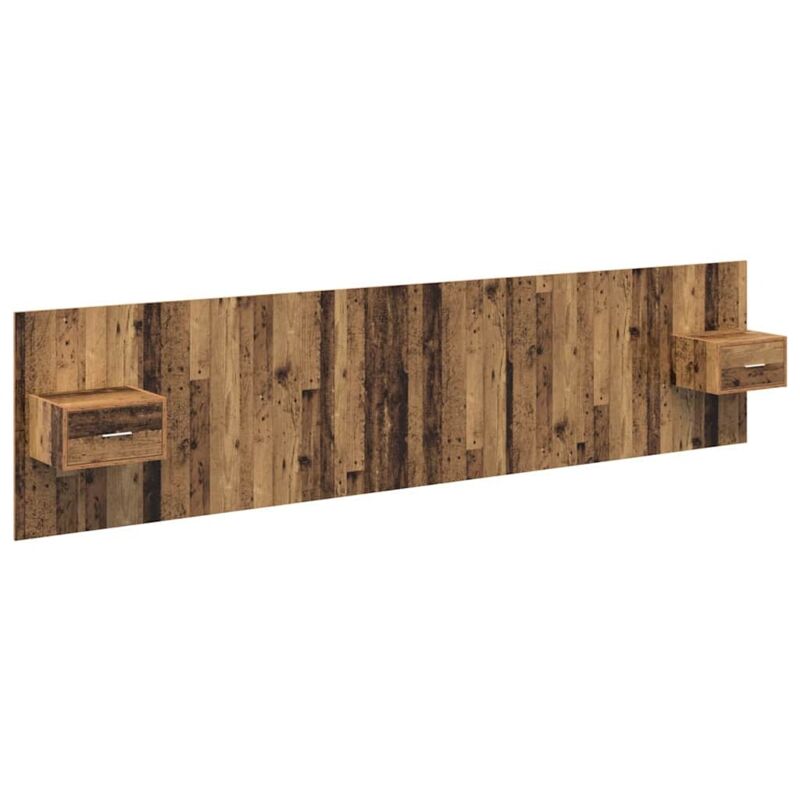 Headboard With Cabinet 3 Pcs Old Wood Engineered Wood Vidaxl