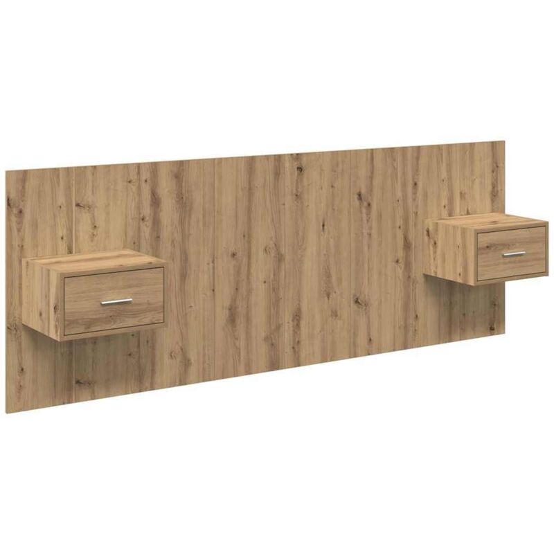 Headboard With Cabinet 3 Pcs Artisan Oak Engineered Wood Vidaxl