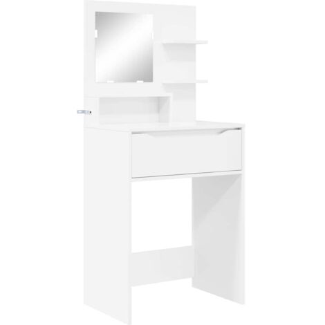 vidaXL Bedroom Dressing Tables High Gloss White 80 x 39.6 x 135 cm
