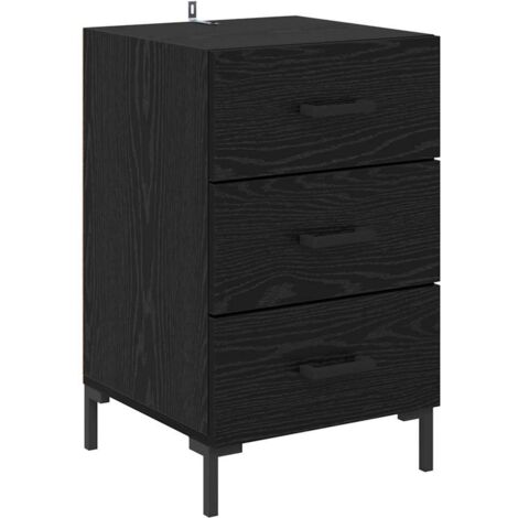 vidaXL Bedside Cabinet Black Oak 40 x 40 x 66 cm Engineered Wood