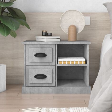 vidaXL Bedside Cabinet Concrete Grey 60x35,5x45 cm